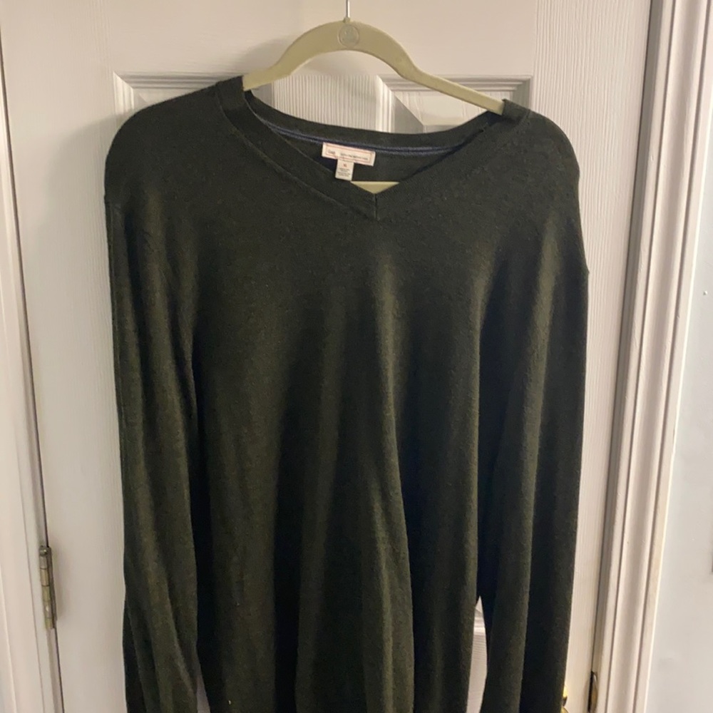 Gap Merino Wool Hunter Green V-Neck Sweater XL